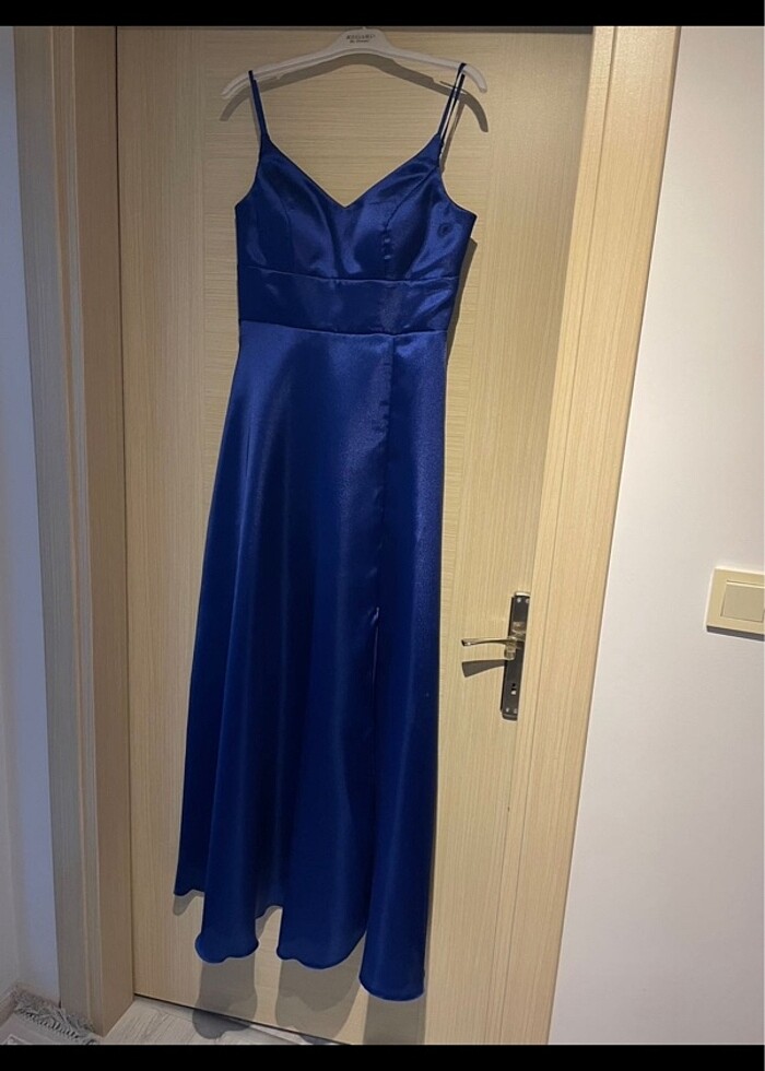 Lacivert Tafta Kumaş Sıfır Abiye - Görsel 2