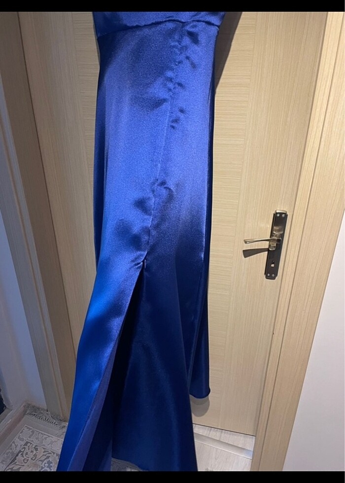 Lacivert Tafta Kumaş Sıfır Abiye - Görsel 4