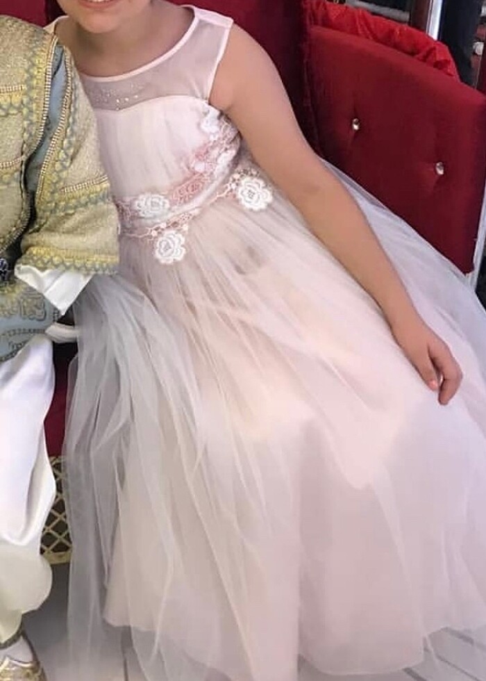 Kız Çocuğu Pembe Abiye 9-10 yaş - Görsel 5