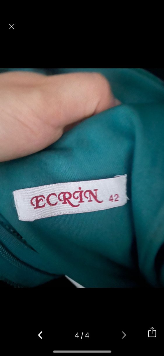 Yeşil Drapeli Uzun Abiye Elbise - Görsel 4