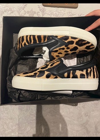 Kürklü Leopar Desenli Platform Kadın Spor Ayakkabı - Görsel 3