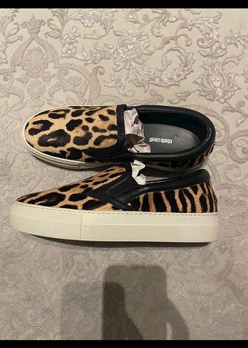 Kürklü Leopar Desenli Platform Kadın Spor Ayakkabı - Görsel 2