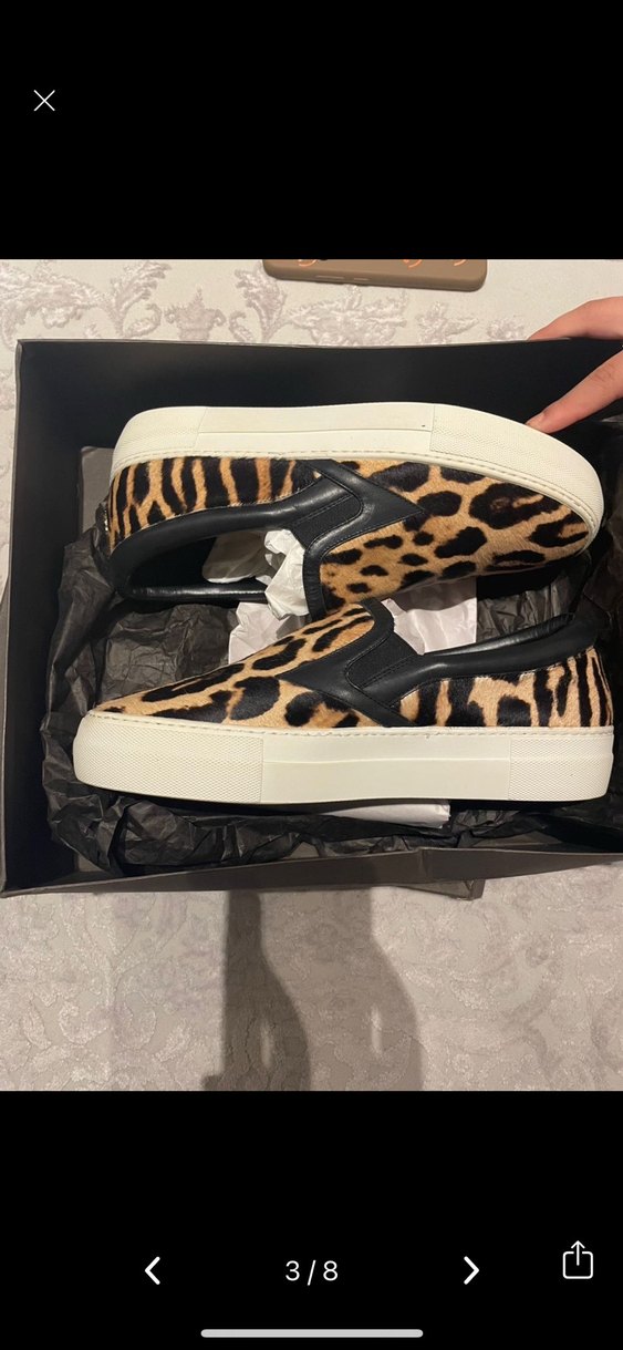 Kürklü Leopar Desenli Platform Kadın Spor Ayakkabı - Görsel 3