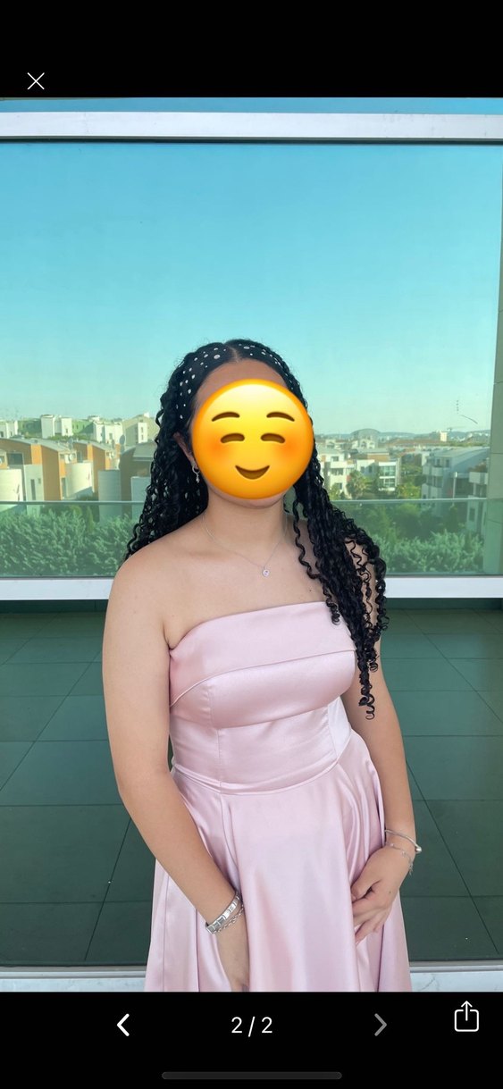 Pembe Straplez Uzun Mezuniyet Elbisesi - Görsel 2