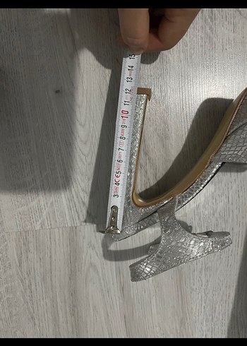 Gümüş Gri Platform Topuklu Kadın Ayakkabı - Görsel 4