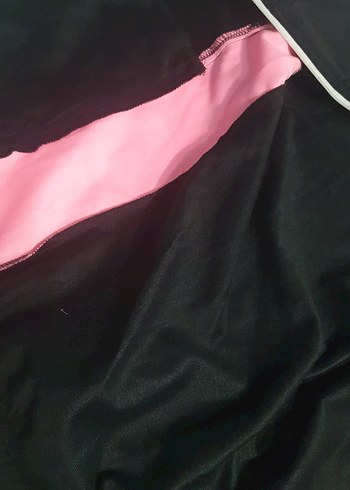 Fermuarlı Pembe Siyah Kadın Spor Ceket - Görsel 4