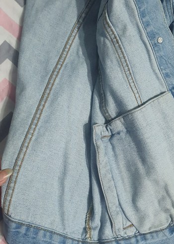 s Beden mavi Renk Nakışlı Mavi Kadın Denim Ceket