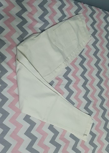 Beyaz Pamuk Kadın Kumaş Pantolon - Görsel 2