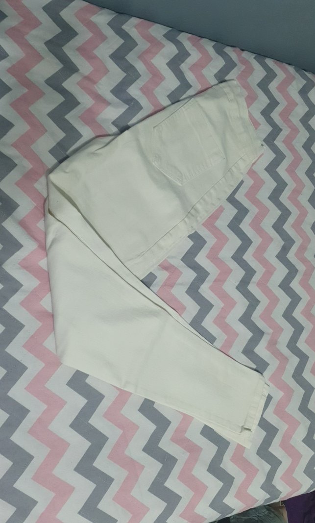 Beyaz Pamuk Kadın Kumaş Pantolon - Görsel 2