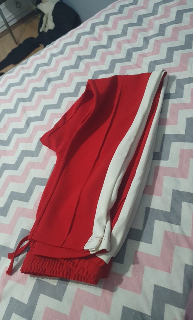 Kadın Kırmızı Pilili Spor Pantolon - Görsel 2