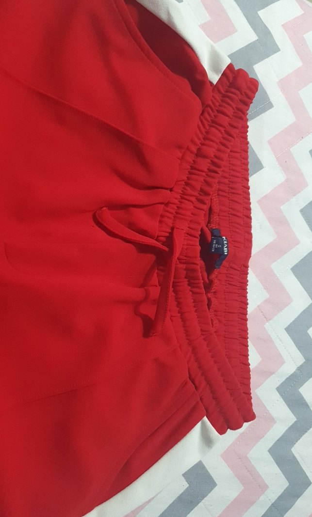 Kadın Kırmızı Pilili Spor Pantolon - Görsel 3