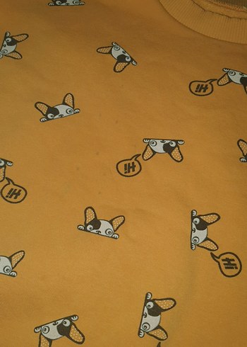 Sarı Baskılı Kız Sweatshirt - Görsel 2