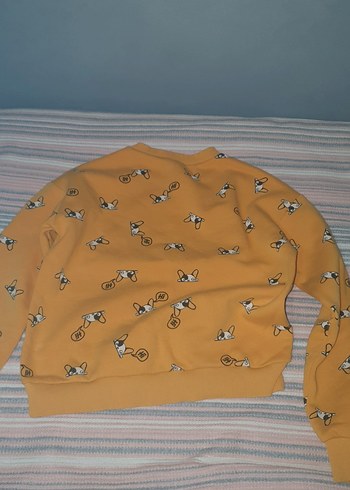 Sarı Baskılı Kız Sweatshirt - Görsel 3