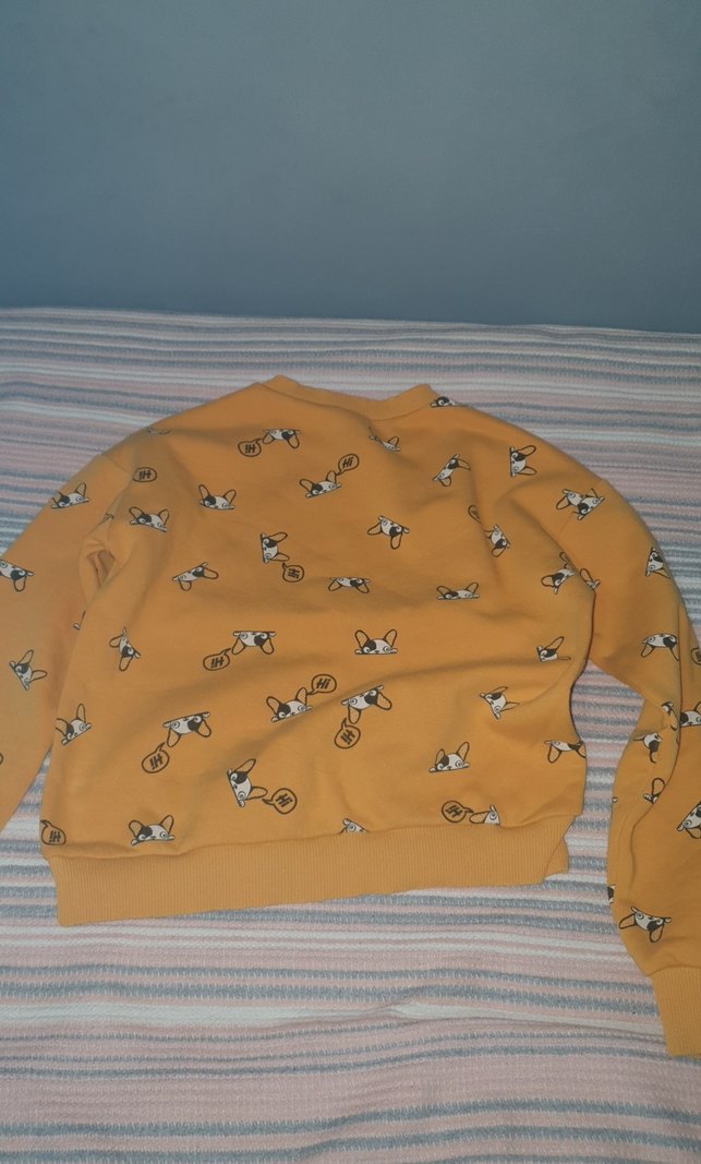 Sarı Baskılı Kız Sweatshirt - Görsel 3