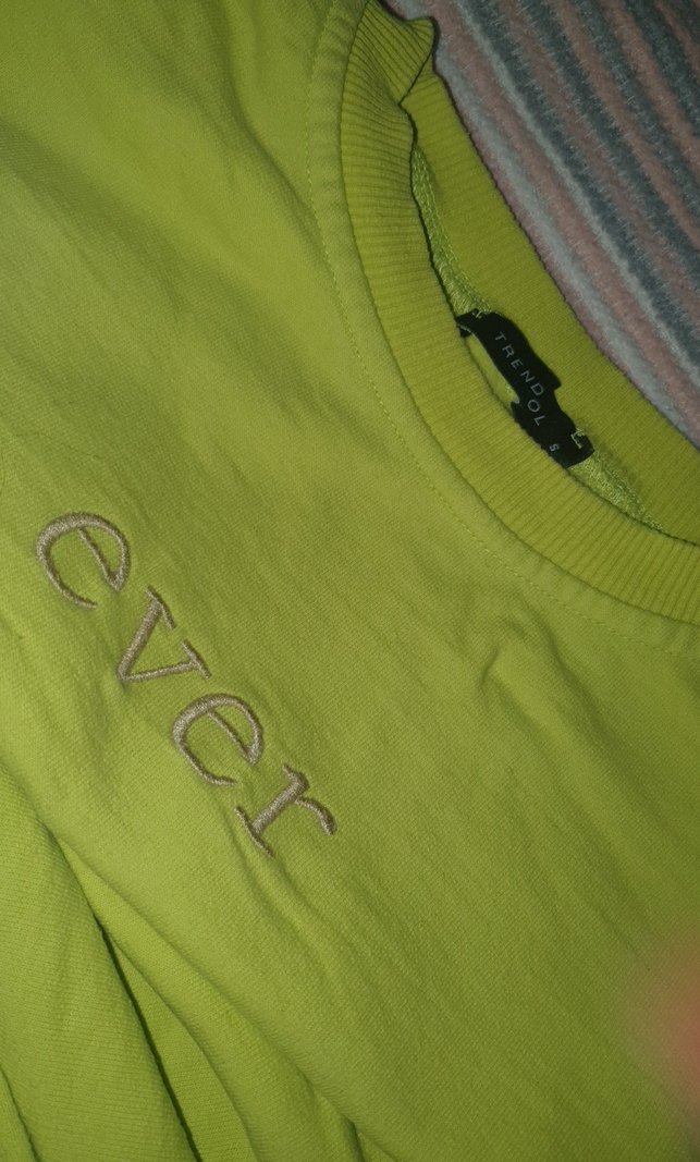 Yeşil Mini Crop Sweatshirt - Görsel 3