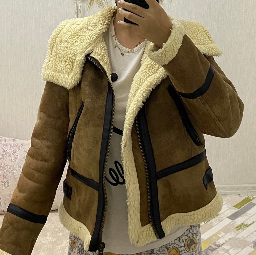 Kahverengi Süet Kürklü Kadın Ceket - Görsel 2