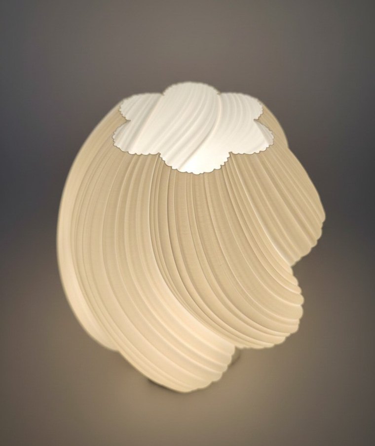 Beyaz Dalgalı Desenli Masa Lambası - Görsel 3