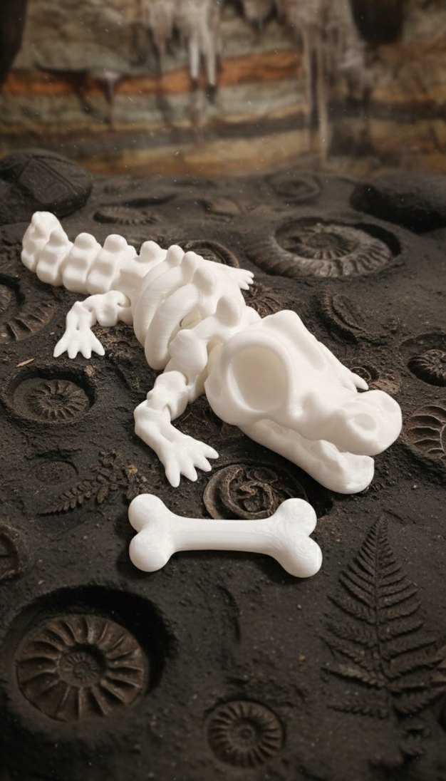 3'lü Set Beyaz Dinozor İskeleti Aksiyon Figürleri - Görsel 4