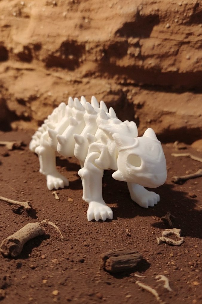 3'lü Set Beyaz Dinozor İskeleti Aksiyon Figürleri - Görsel 2