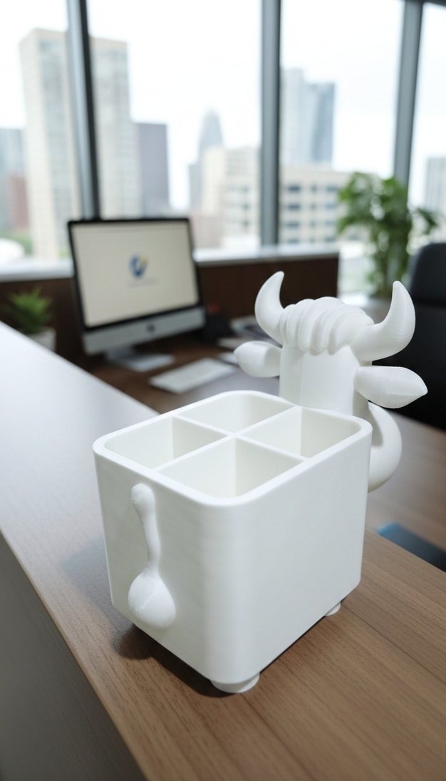 Beyaz İnek Figürlü Kalemlik - Görsel 2