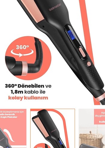 Dijital Ekranlı Siyah Saç Düzleştirici - Görsel 3