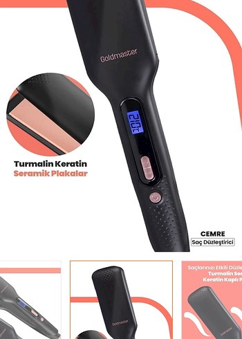 Dijital Ekranlı Siyah Saç Düzleştirici - Görsel 2