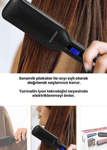 Dijital Ekranlı Siyah Saç Düzleştirici - Görsel 4