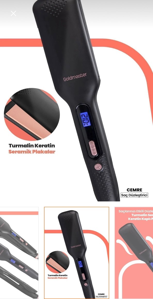 Dijital Ekranlı Siyah Saç Düzleştirici - Görsel 2
