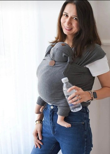 Bebek İlays Beauty Premium Sling Gri Pamuklu 0-14 kg - Görsel 6