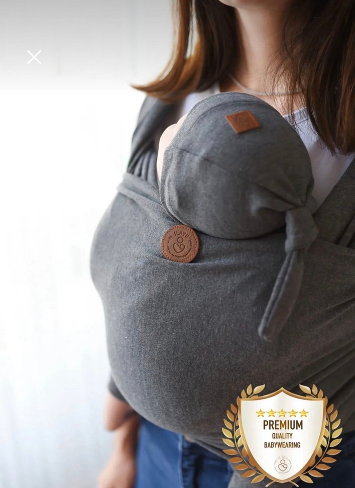 Bebek İlays Beauty Premium Sling Gri Pamuklu 0-14 kg - Görsel 3
