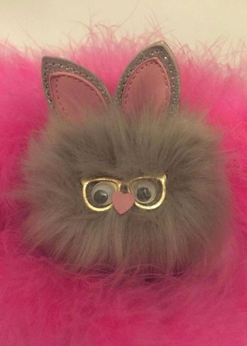 Gri Peluş Bohem Anahtarlık - Görsel 3