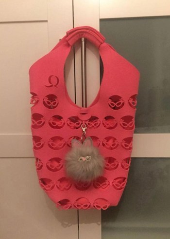 Gri Peluş Bohem Anahtarlık - Görsel 2