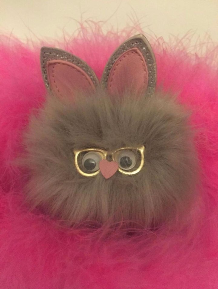 Gri Peluş Bohem Anahtarlık - Görsel 3