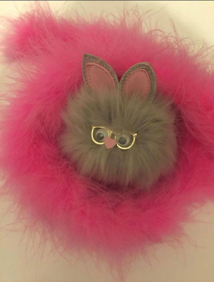 Gri Peluş Bohem Anahtarlık - Görsel 5