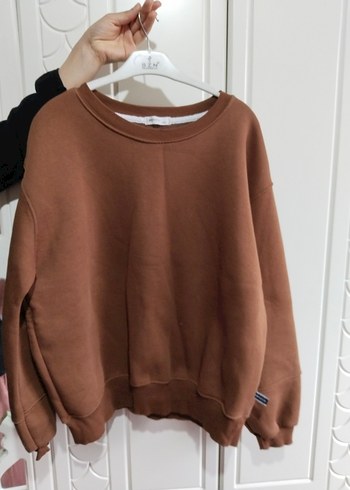 Kahverengi Salaş Kadın Sweatshirt