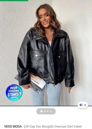 Trendyol & Milla Siyah Oversize Deri Ceket