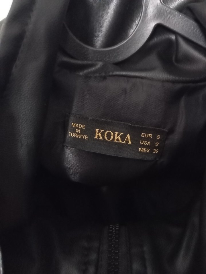 Siyah Oversize Deri Ceket — görsel 8/12