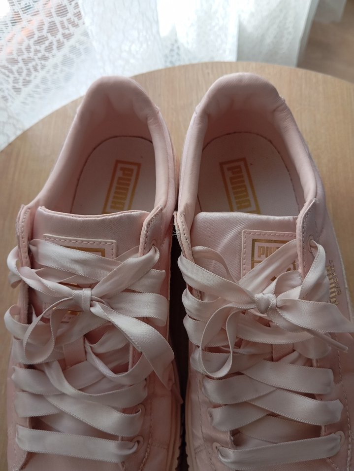 Orijinal Puma Basket Platform Tween Jr Pearl Saten Pembe — görsel 3/7
