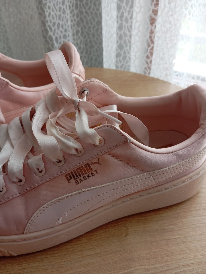 Orijinal Puma Basket Platform Tween Jr Pearl Saten Pembe — görsel 5/7
