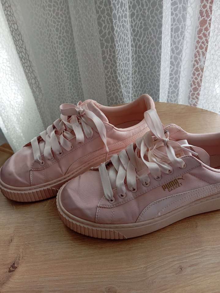 Orijinal Puma Basket Platform Tween Jr Pearl Saten Pembe — görsel 4/7
