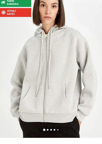 Defacto Rahat Ve Sik Gri Kapusonlu Sweatshirt