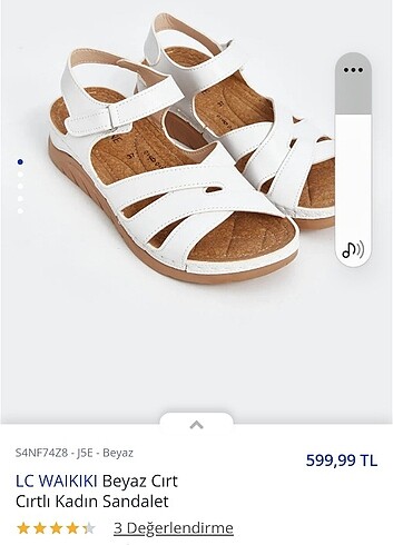 40 Beden beyaz Renk LC WAIKIKI Beyaz Cırt Cırtlı Kadın Sandalet
