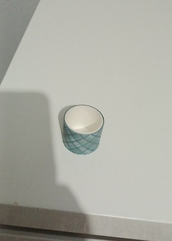 Beden turkuaz Renk Turkuaz Gri Desenli Seramik Vazo