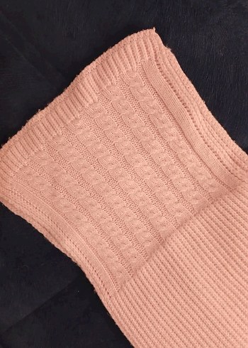 Kız Çocuk Pembe Triko Eldiven ve Boyunluk Seti - Görsel 3