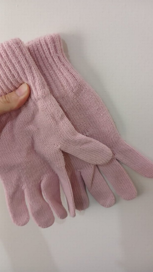 Kız Çocuk Pembe Triko Eldiven ve Boyunluk Seti - Görsel 5