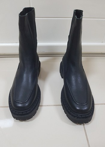 Siyah Stiletto Topuklu Lastik Bot