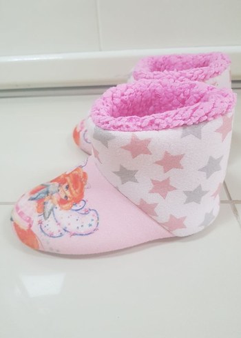 Kız Çocuk Pembe Pop Kültür Baskılı Sıcak Terlik - Görsel 4