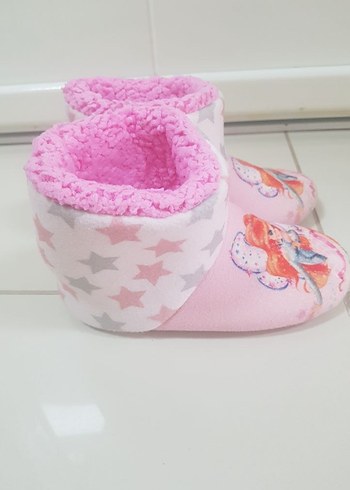 Kız Çocuk Pembe Pop Kültür Baskılı Sıcak Terlik - Görsel 2