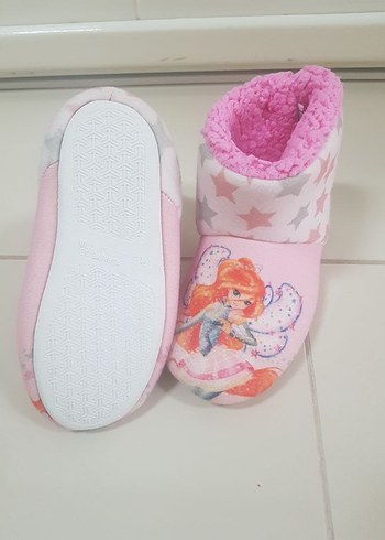 Kız Çocuk Pembe Pop Kültür Baskılı Sıcak Terlik - Görsel 5