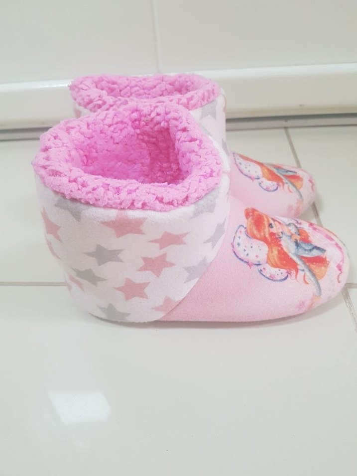 Kız Çocuk Pembe Pop Kültür Baskılı Sıcak Terlik - Görsel 2